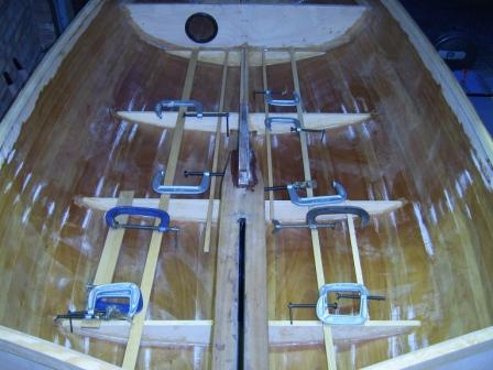 glueing the floors.